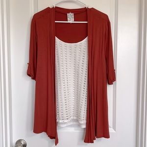 Naïf Super Soft‎ Women’s Medium Length Short Sleeve Blouse Cardigan Style Size L